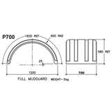 700MM DUAL WHEEL TRUCK MUDGUARDS