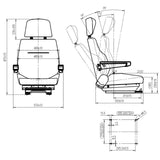 LOW BASE STATIC SEAT FOR SMALL RIGID TRUCK TS 007