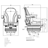 CONSTRUCTION & AGRICULTURAL PNEUMATIC SUSPENSION SEAT TS 015