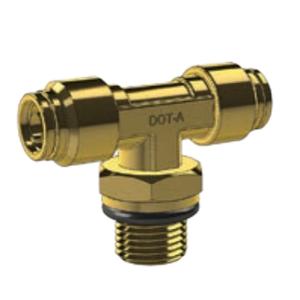 DOT PUSH FITTING- SWIVEL MALE BRANCH TEE - METRIC TUBE TO METRIC THREAD BP MDQ72DOTS