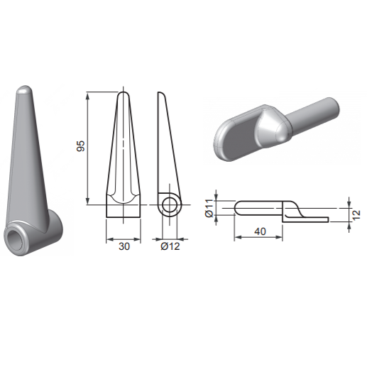 ROUNDED DROPSIDE HINGES 70MM 95MM 120MM