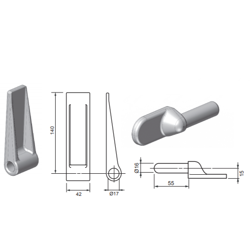 FLAT DROPSIDE HINGES 140MM 190MM