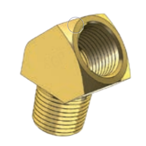 BRASS FITTING - 45 DEGREE MALE FEMALE ELBOW- IMPERIAL