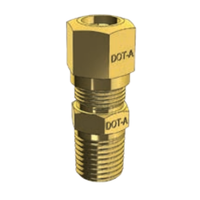 DOT COMPRESSION FITTING - MALE CONNECTOR - IMPERIAL TUBE TO NPTF MALE PIPE THREAD BP 68CDOT