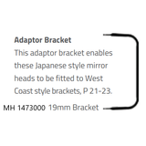 BRITAX MIRROR HEADS - BLACK ABS - TO SUIT JAPANESE STYLE TRUCKS  17” (430mm)