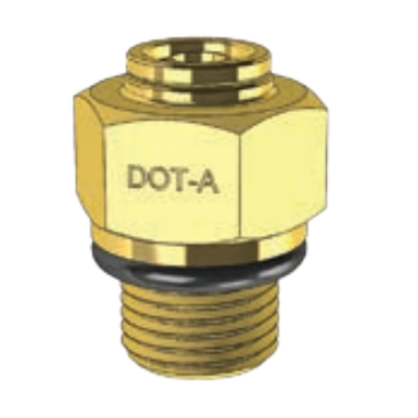 DOT PUSH FITTING- MALE CONNECTOR - IMPERIAL TUBE TO METRIC THREAD BP DQ68DOT
