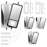 BRITAX MIRROR HEADS - STAINLESS STEEL -  TO SUIT WEST COAST STYLE TRUCKS