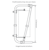 BRITAX MIRROR HEADS - BRACKET ONLY - BLACK STEEL ADJUSTABLE - TO SUIT WEST COAST STYLE TRUCKS